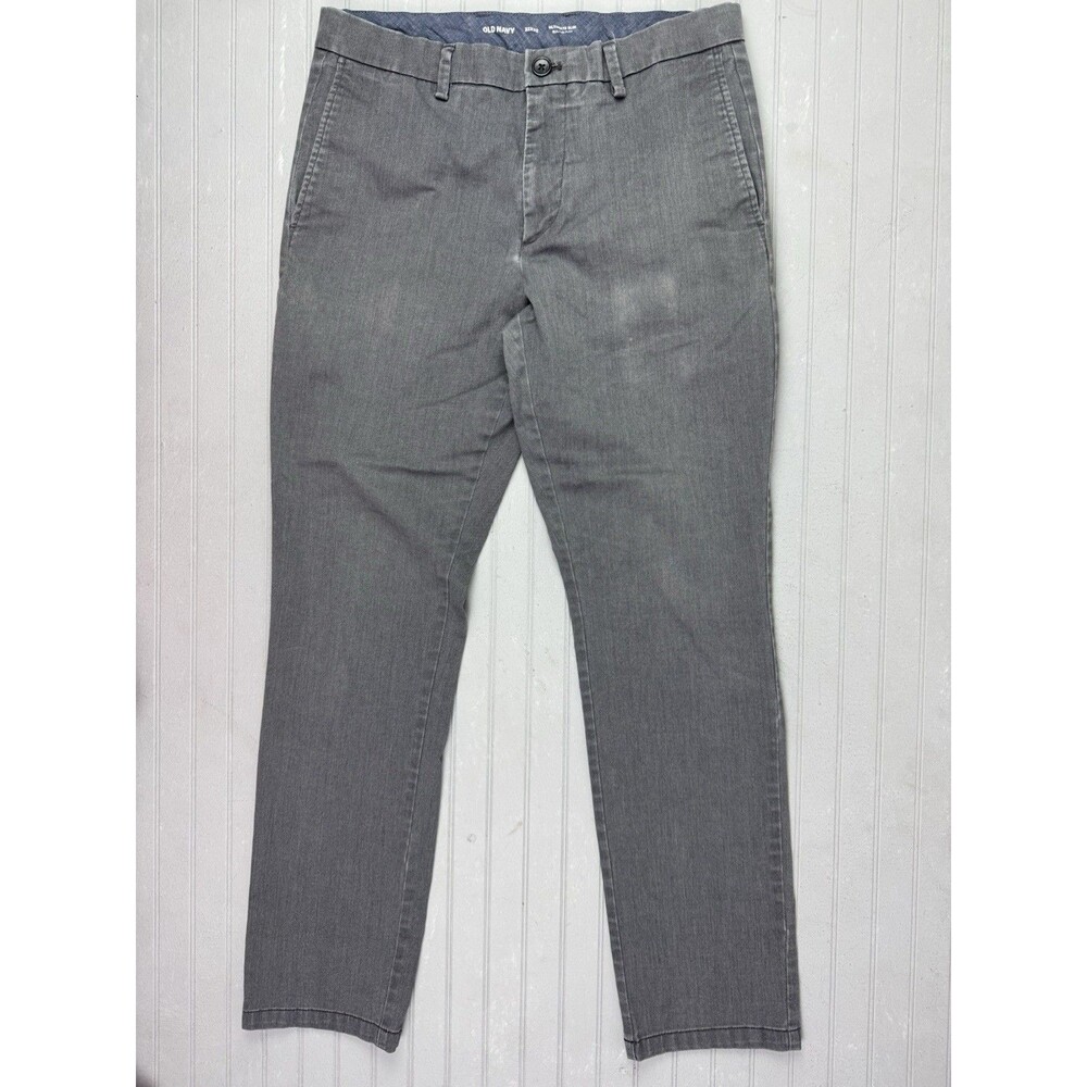 Old Navy Size 32X32 Mens Pants Chino Ultimate Slim Gray (Actual Inseam 30)